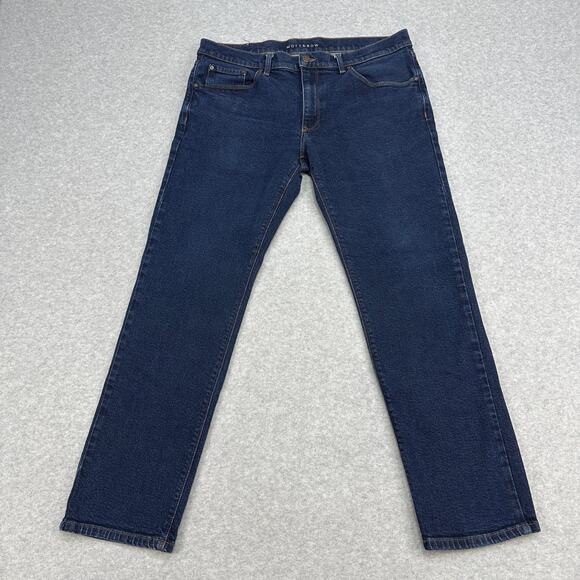 Mott & Bow Slim Grand Straight Jeans Men W36 L30 Dark Wash Stretch Denim Zip Fly - Picture 2 of 12